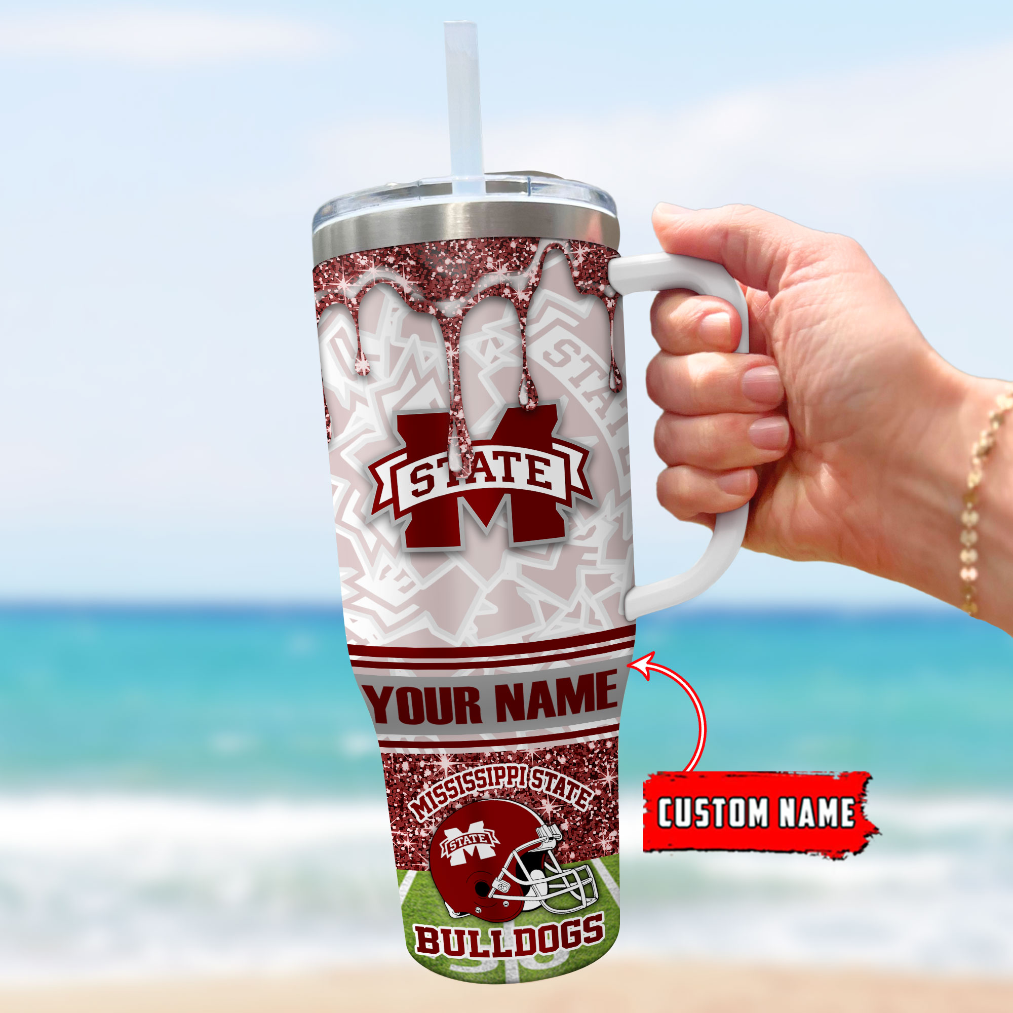 Mississippi State Bulldogs NCAA Custom Stanley Cup 40 oz 30 oz Tumbler With Handle