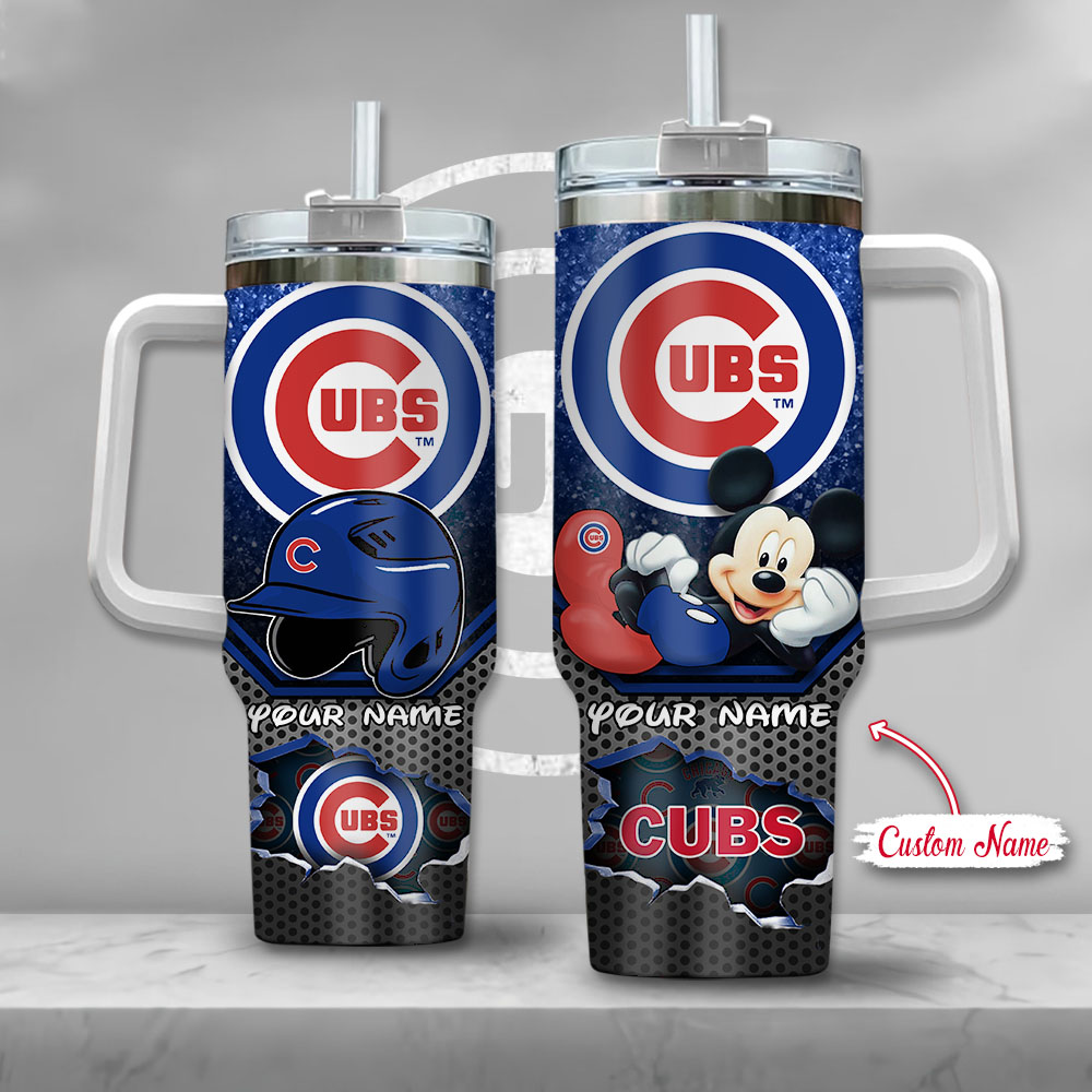 MLB Chicago Cubs Mickey Mouse Custom Stanley Cup 40 oz 30 oz Tumbler With Handle