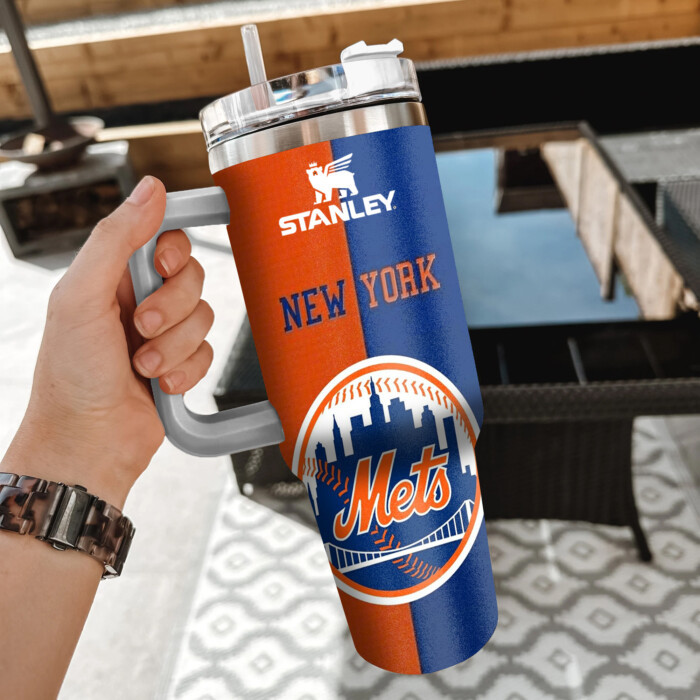 MLB New York Mets Custom Stanley Cup 40 oz 30 oz Tumbler With Handle