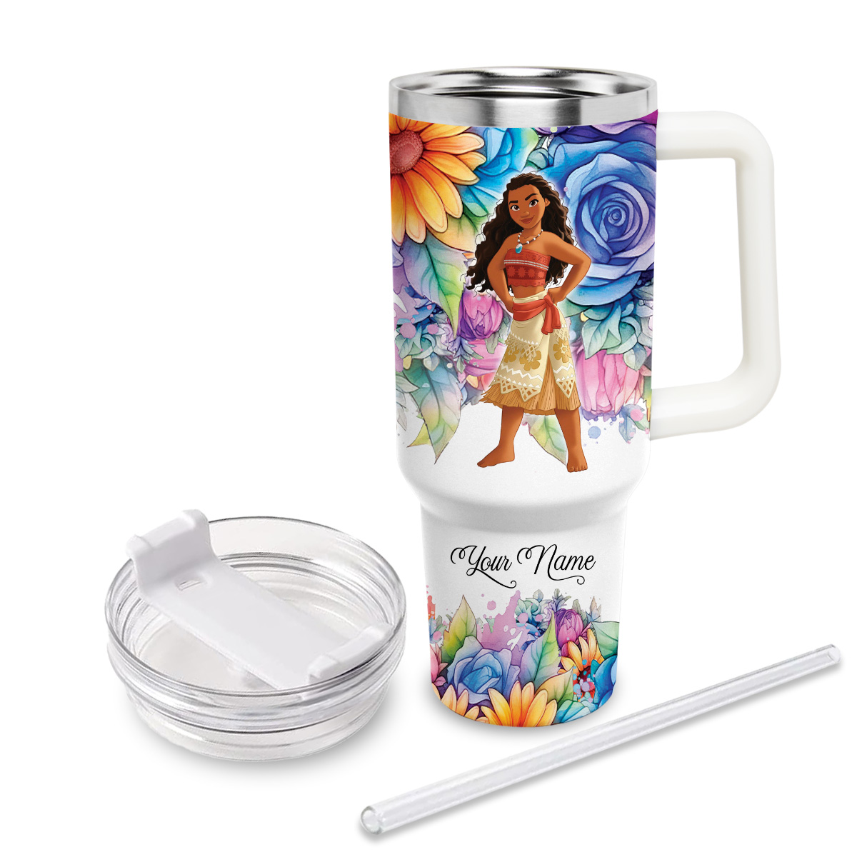 Moana Disney Princess Cartoon Custom Stanley Cup 40 oz 30 oz Tumbler With Handle