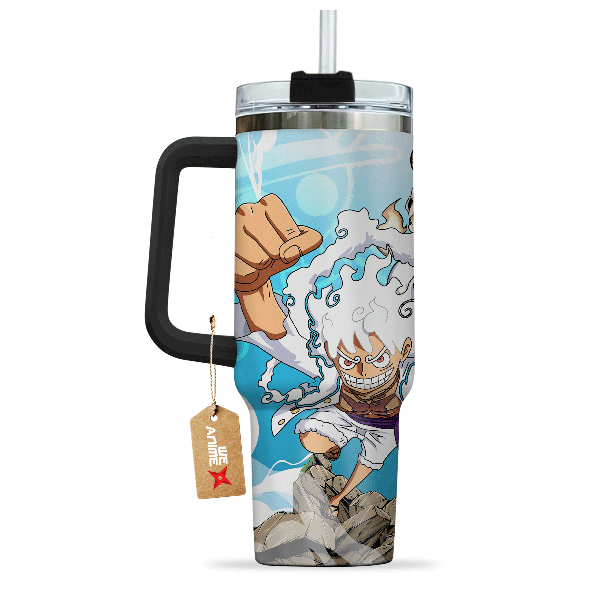 Monkey D. Luffy Gear 5 One Piece Anime Custom Stanley Cup 40 oz 30 oz Tumbler With Handle