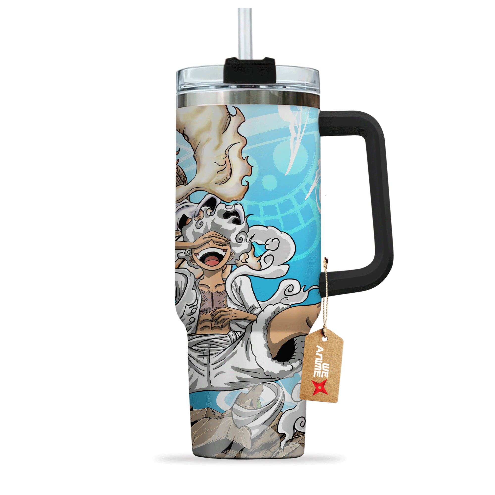 Monkey D. Luffy Gear 5 One Piece Anime Custom Stanley Cup 40 oz 30 oz Tumbler With Handle