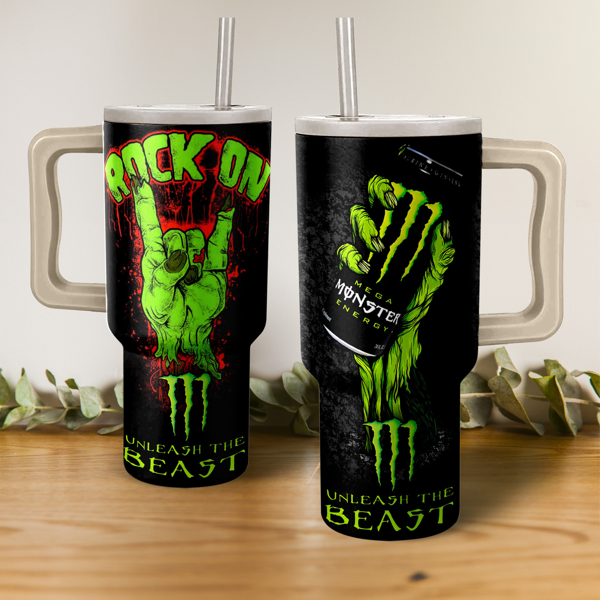 Monster Energy Custom Stanley Cup 40 oz 30 oz Tumbler With Handle