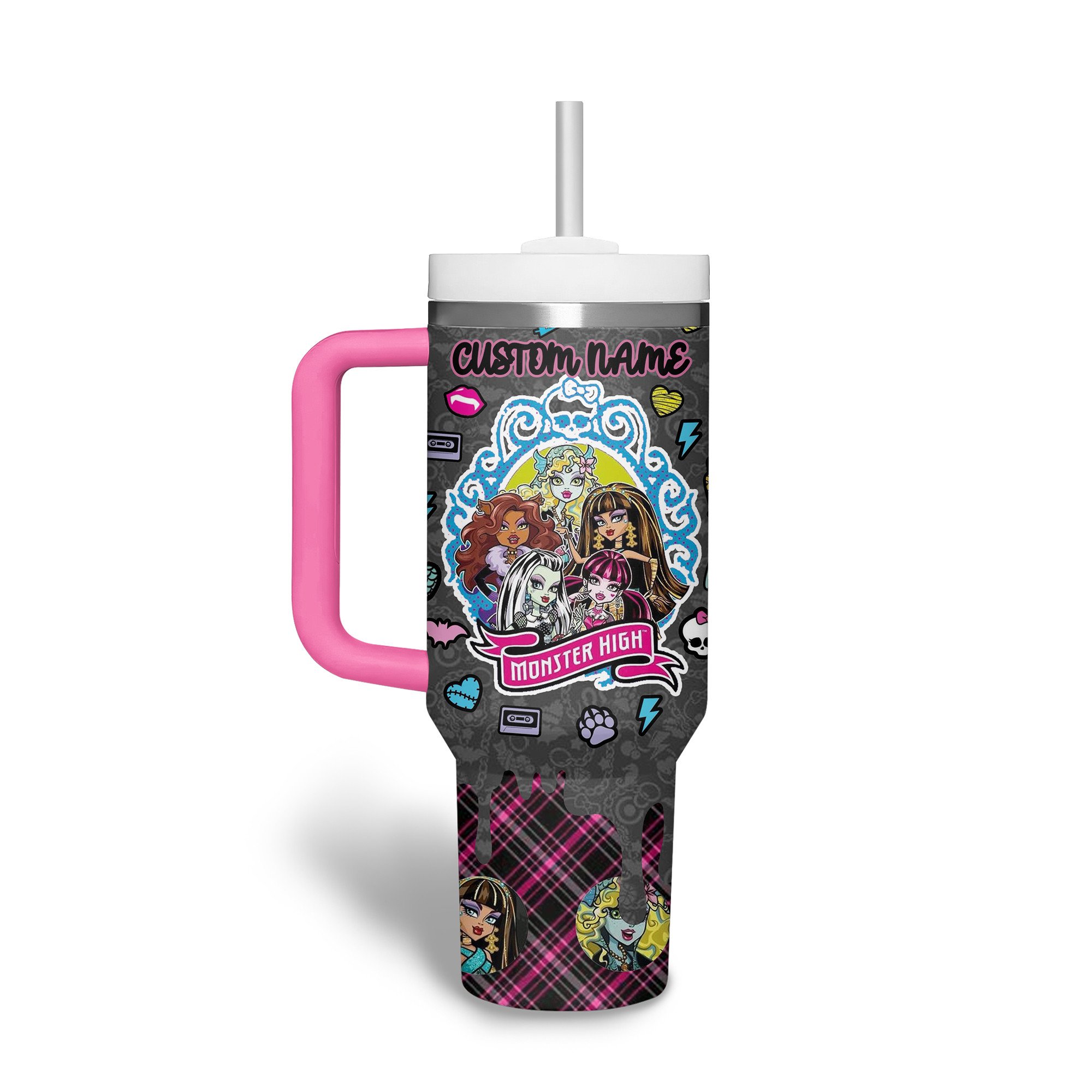 Monster High Cartoon Custom Stanley Cup 40 oz 30 oz Tumbler With Handle