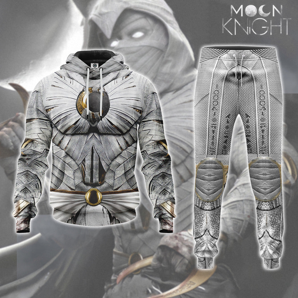Moon Knight White Cosplay Costume Hoodie Sweatshirt T-Shirt Sweatpants Tracksuit - Stormmerch Exclusive