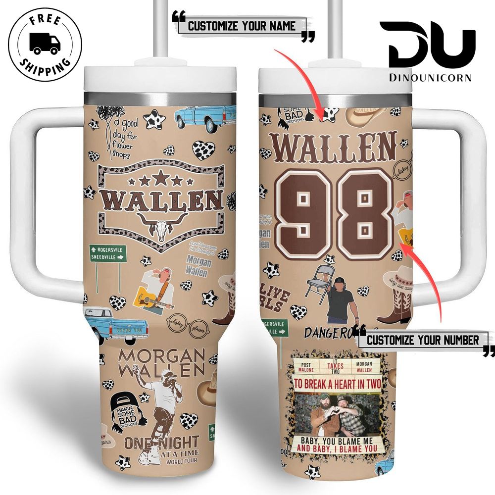 Morgan Wallen Music Custom Stanley Cup 40 oz 30 oz Tumbler With Handle