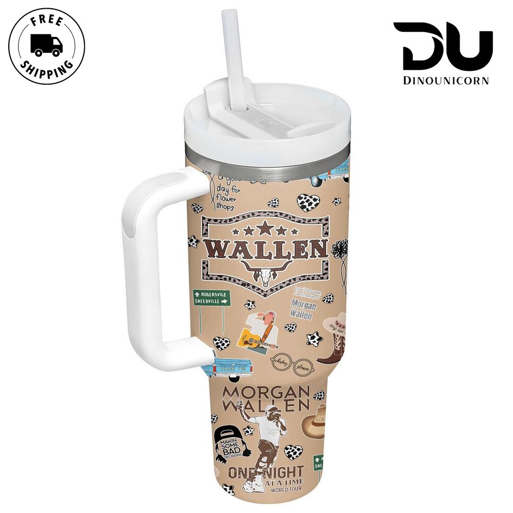 Morgan Wallen Music Custom Stanley Cup 40 oz 30 oz Tumbler With Handle