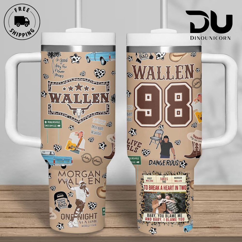 Morgan Wallen Music Custom Stanley Cup 40 oz 30 oz Tumbler With Handle