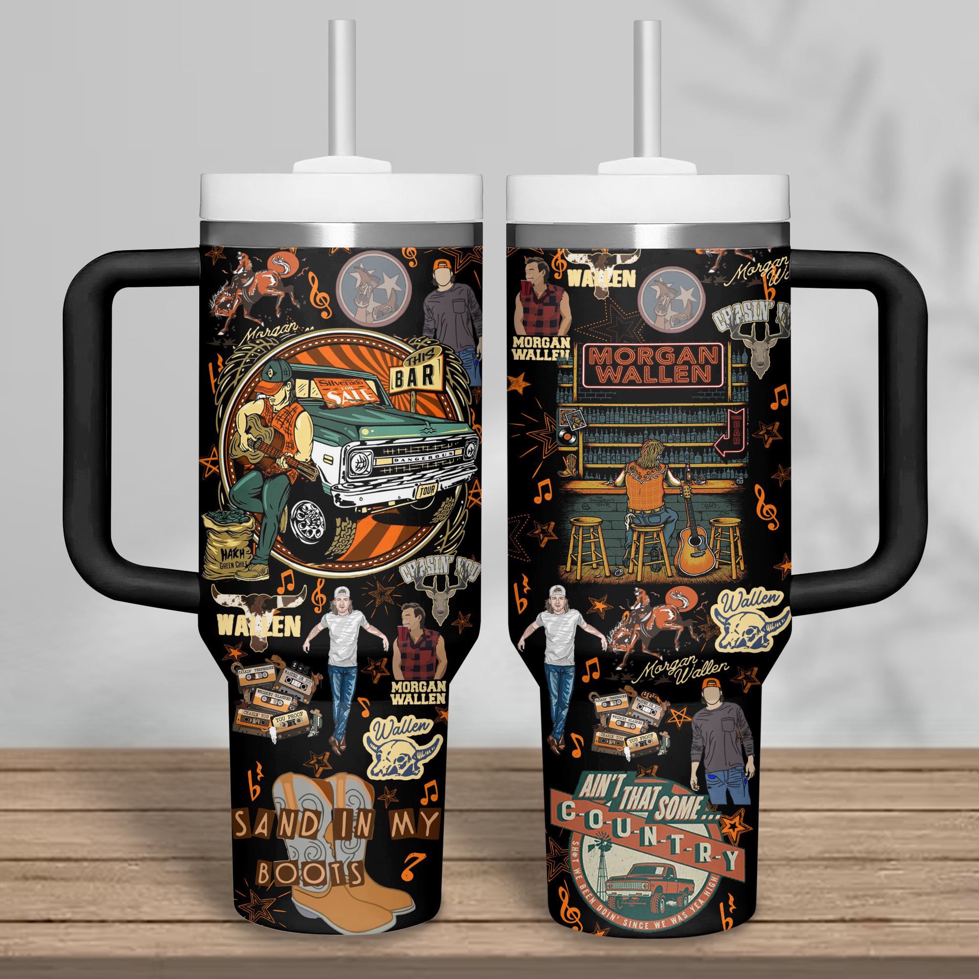 Morgan Wallen Music Custom Stanley Cup 40 oz 30 oz Tumbler With Handle
