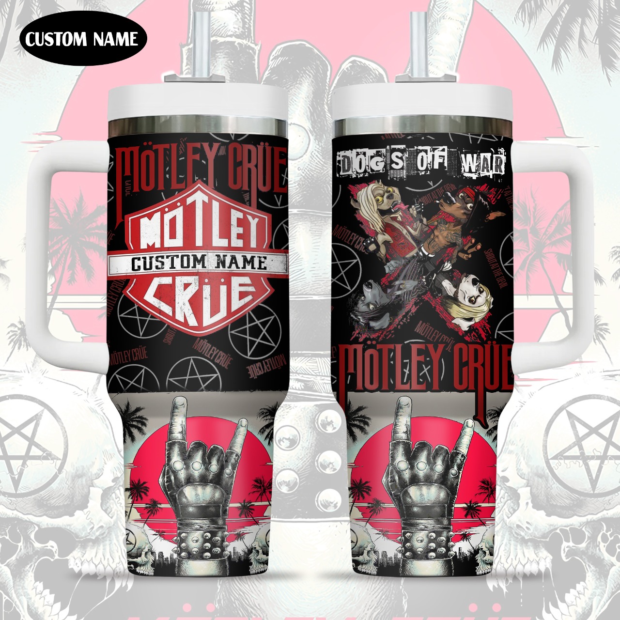Motley Crue Music Custom Stanley Cup 40 oz 30 oz Tumbler With Handle