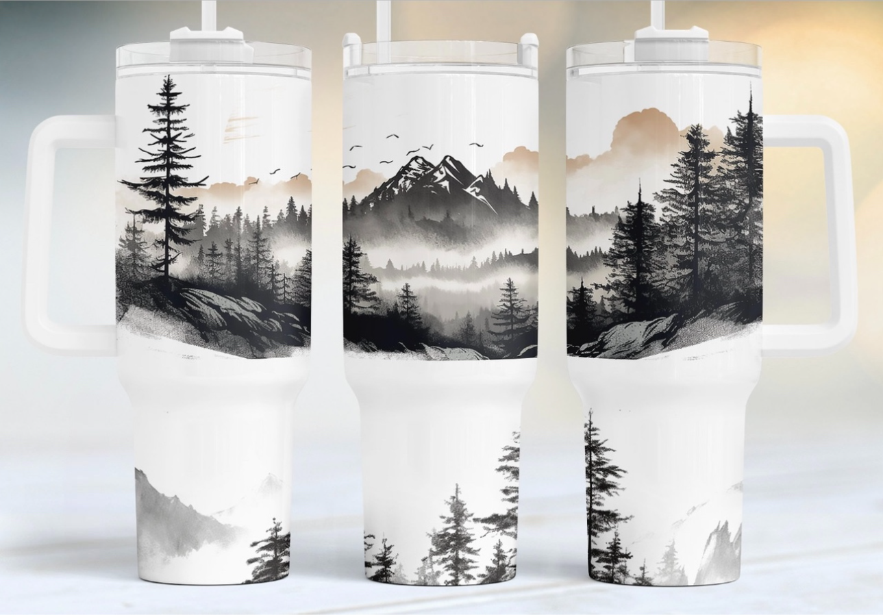 Mountain And Forest Custom Stanley Cup 40 oz 30 oz Tumbler With Handle