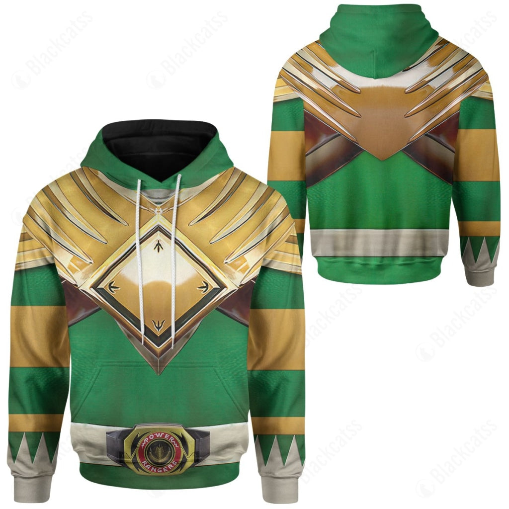 Movie Mighty Morphin Green Power Rangers Costume Hoodie Sweatshirt T-Shirt Sweatpants Tracksuit - Stormmerch Exclusive