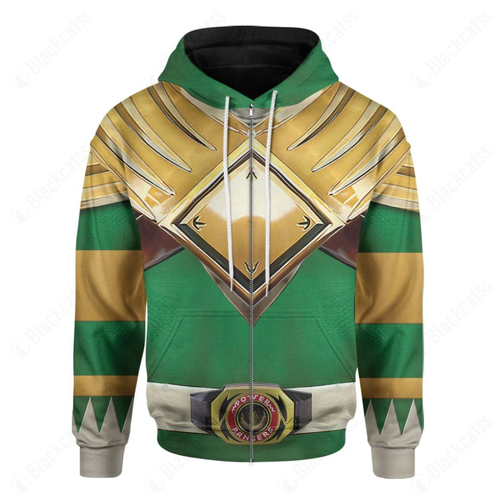 Movie Mighty Morphin Green Power Rangers Costume Hoodie Sweatshirt T-Shirt Sweatpants Tracksuit - Stormmerch Exclusive