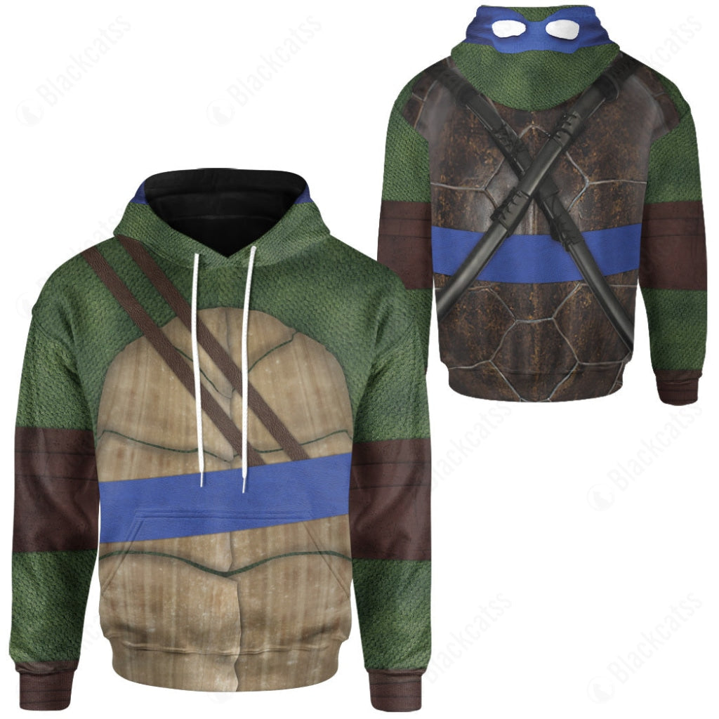 Movie TMNT Mastery of Ninjutsu Leonardo Blue Strings Costume Hoodie Sweatshirt T-Shirt Sweatpants Tracksuit - Stormmerch Exclusive