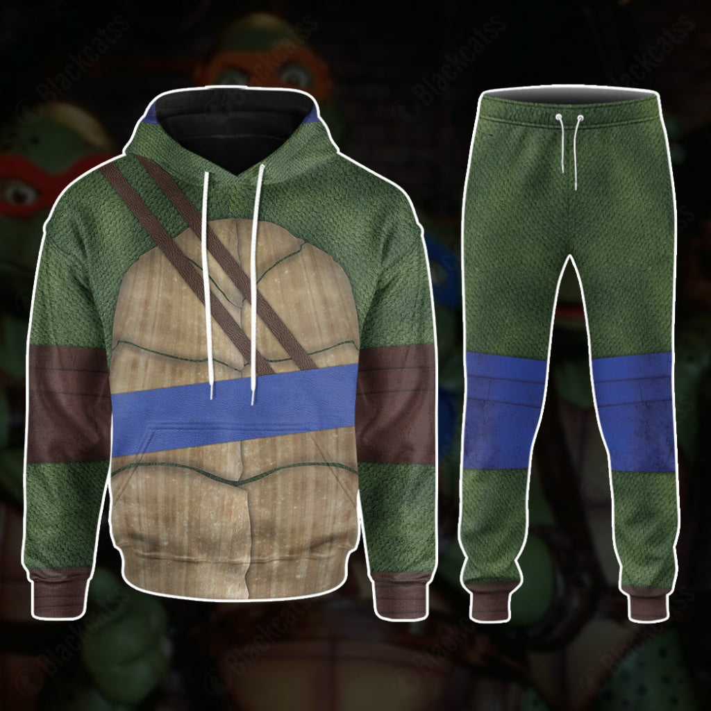 Movie TMNT Mastery of Ninjutsu Leonardo Blue Strings Costume Hoodie Sweatshirt T-Shirt Sweatpants Tracksuit - Stormmerch Exclusive