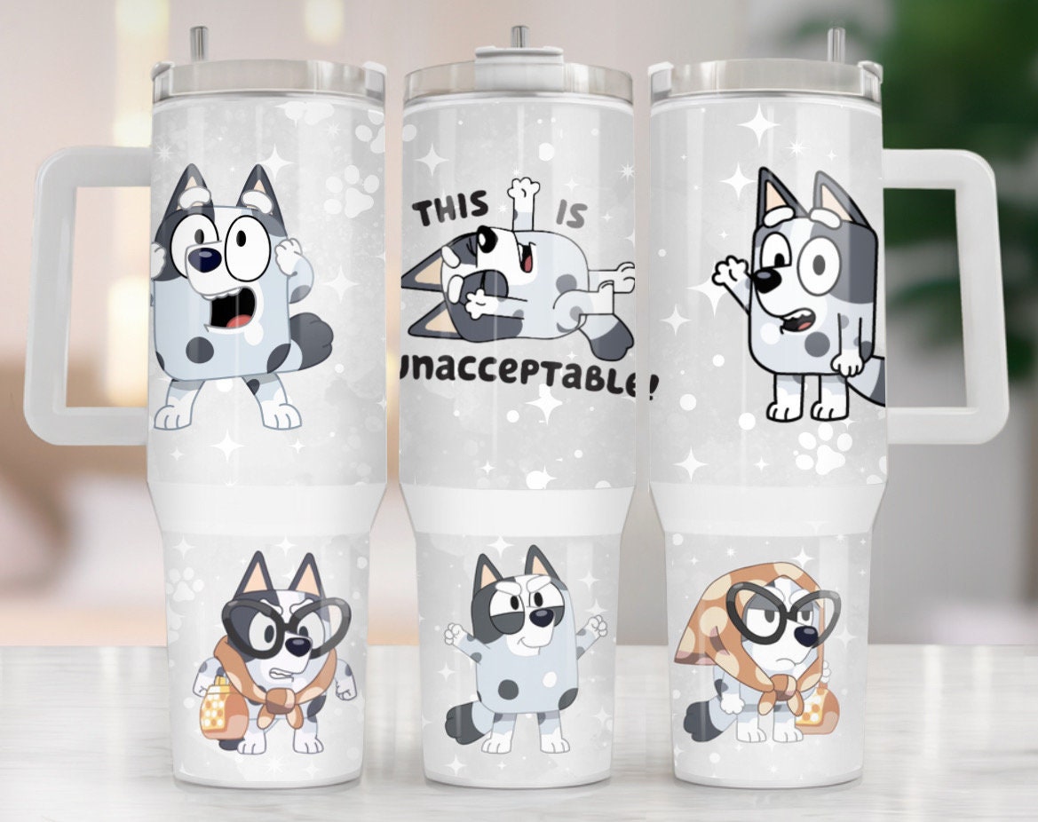 Muffin Heeler Bluey Cartoon Custom Stanley Cup 40 oz 30 oz Tumbler With Handle