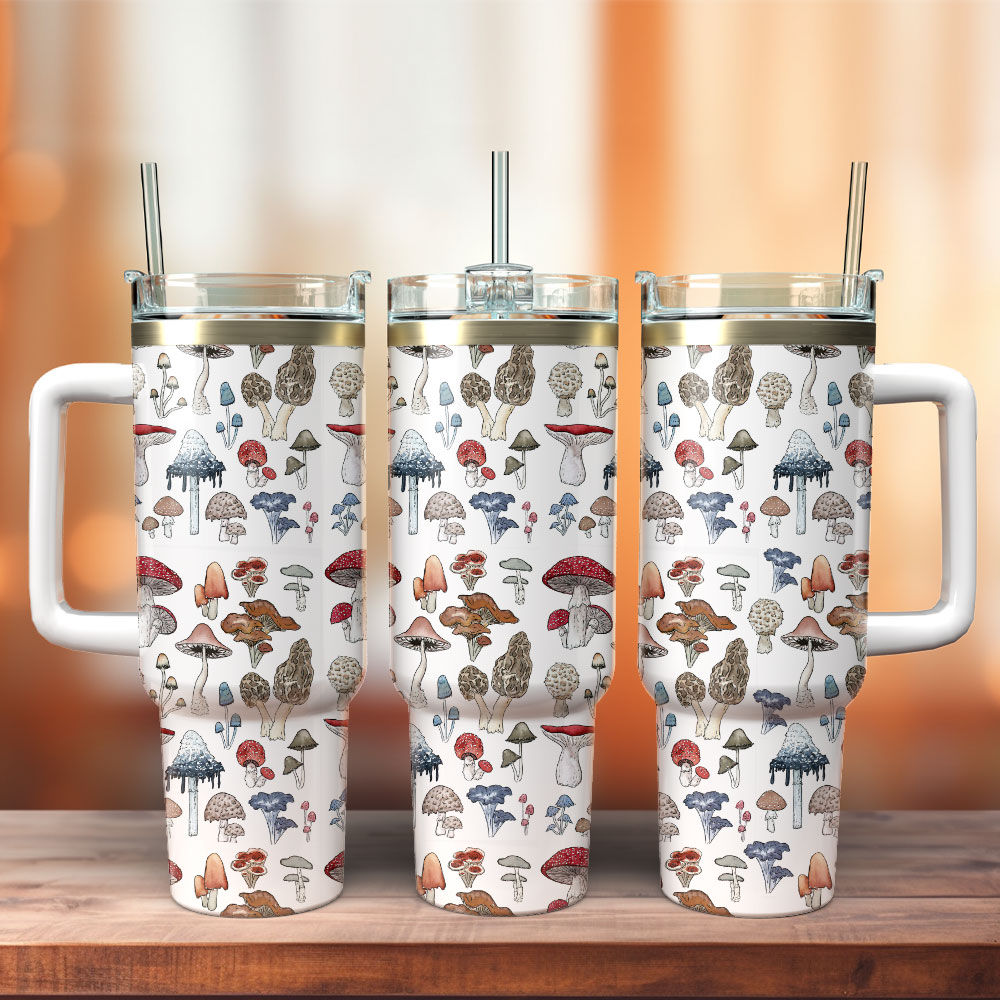 Mushroom Patterns Custom Stanley Cup 40 oz 30 oz Tumbler With Handle