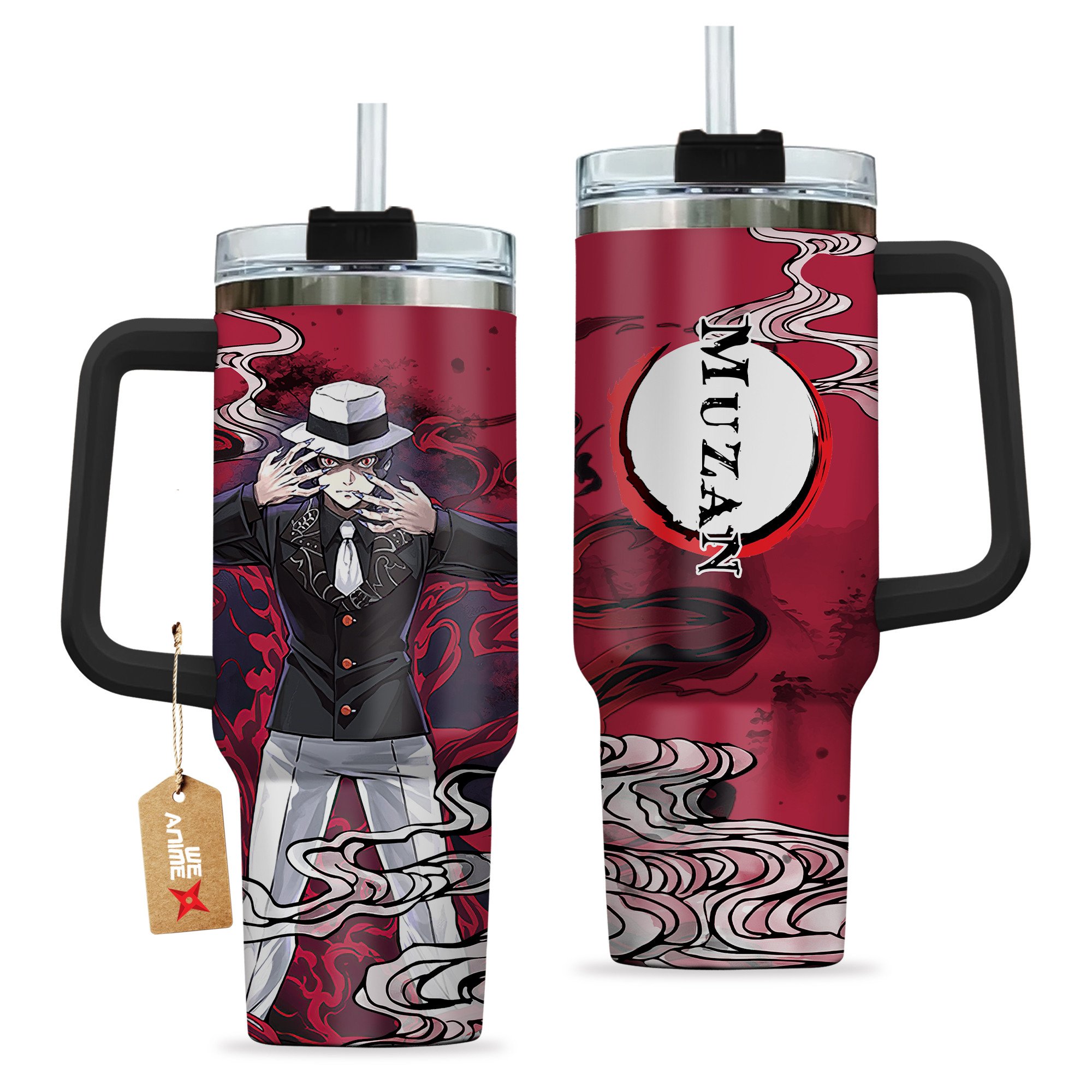 Muzan Kibutsuji Kimestu no Yaiba Anime Custom Stanley Cup 40 oz 30 oz Tumbler With Handle