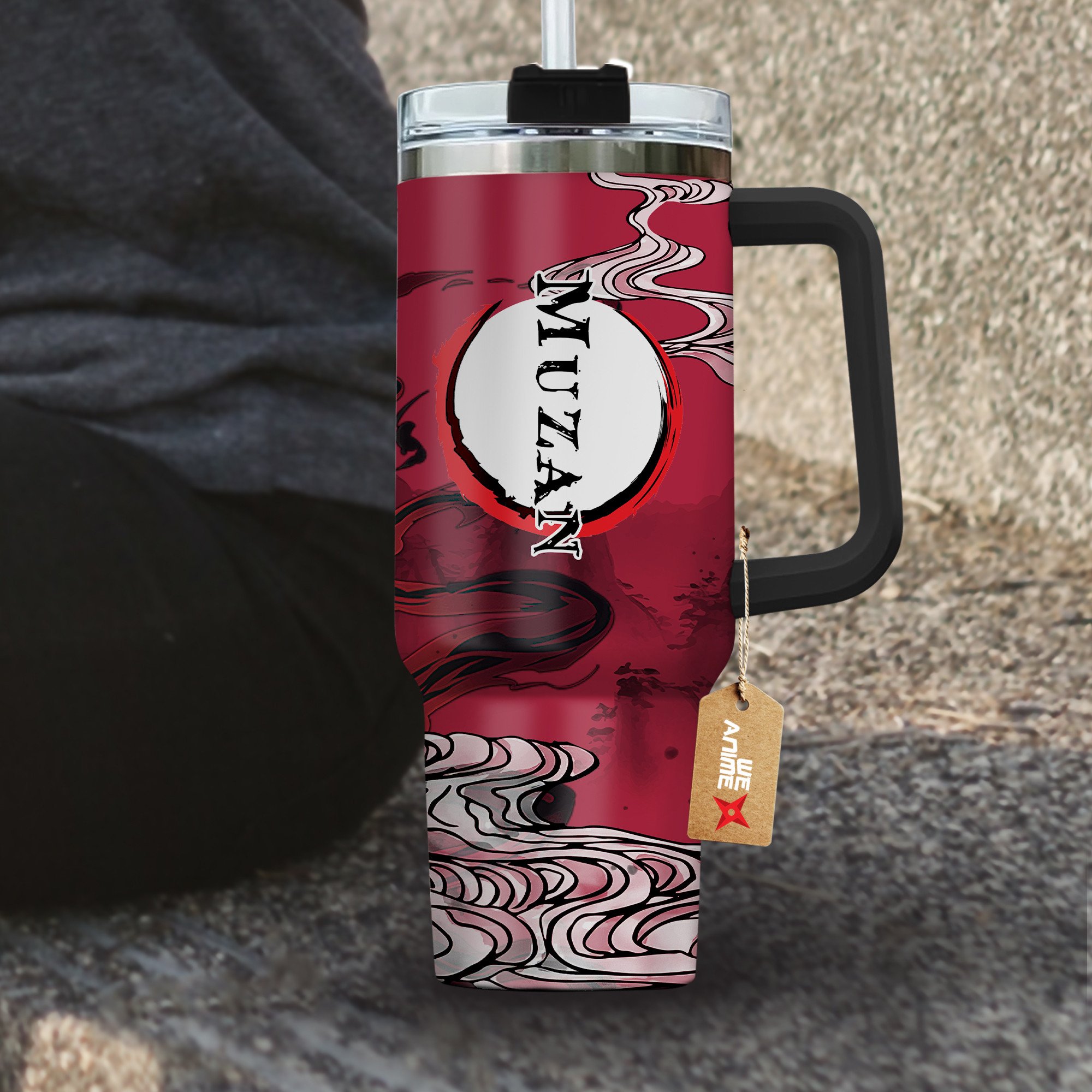 Muzan Kibutsuji Kimestu no Yaiba Anime Custom Stanley Cup 40 oz 30 oz Tumbler With Handle