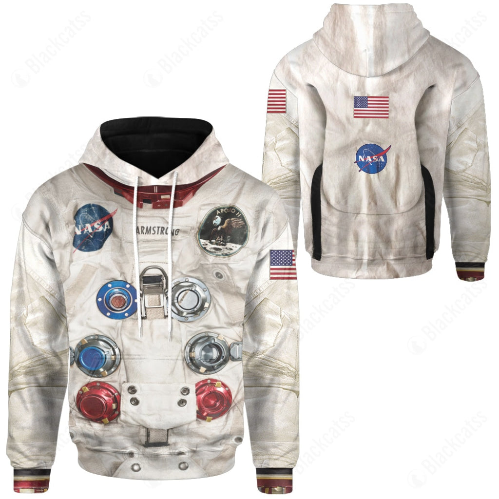 Nasa Apollo 11 Armstrong Spacesuit Costume Hoodie Sweatshirt T-Shirt Sweatpants Tracksuit - Stormmerch Exclusive