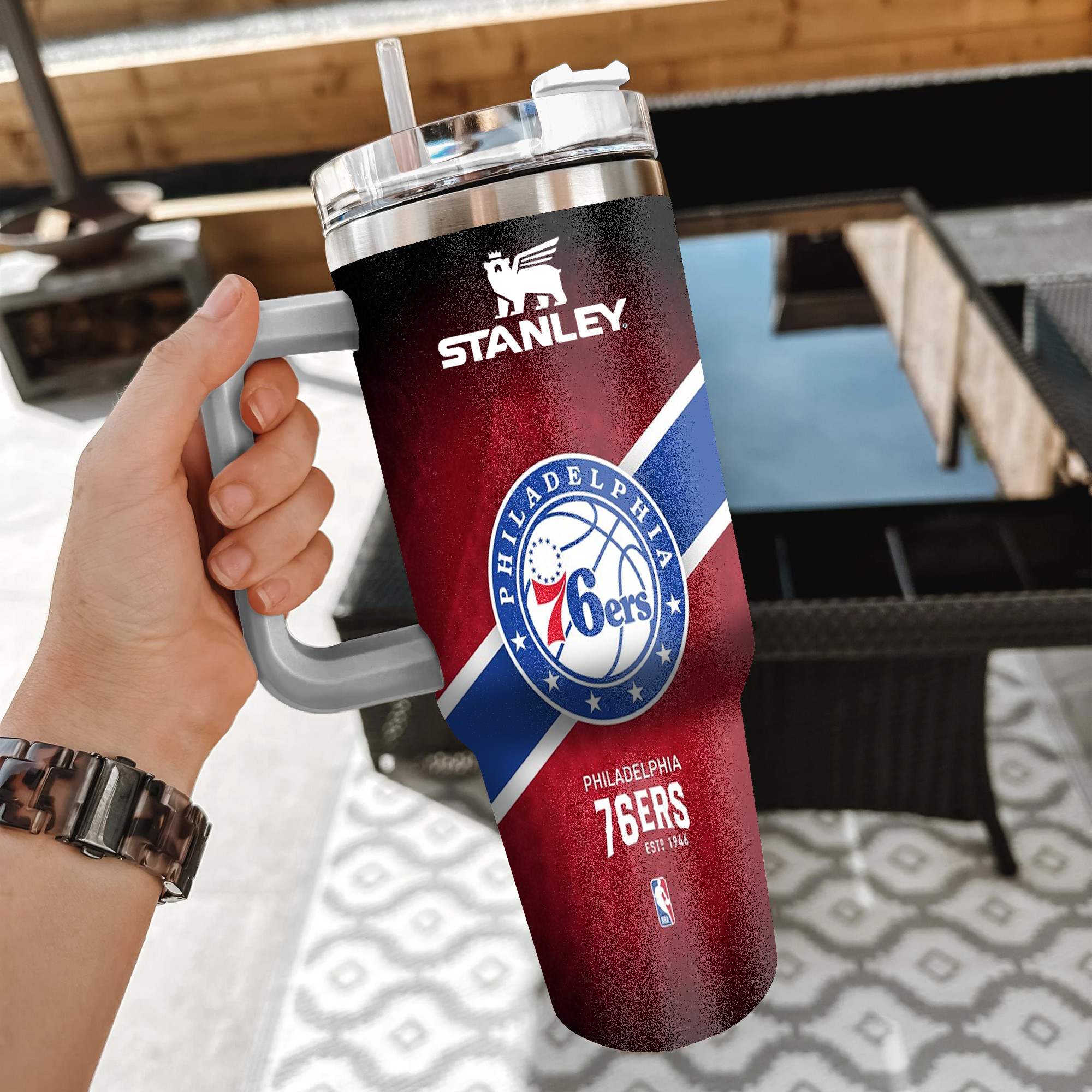 NBA Philadelphia 76ers Custom Stanley Cup 40 oz 30 oz Tumbler With Handle