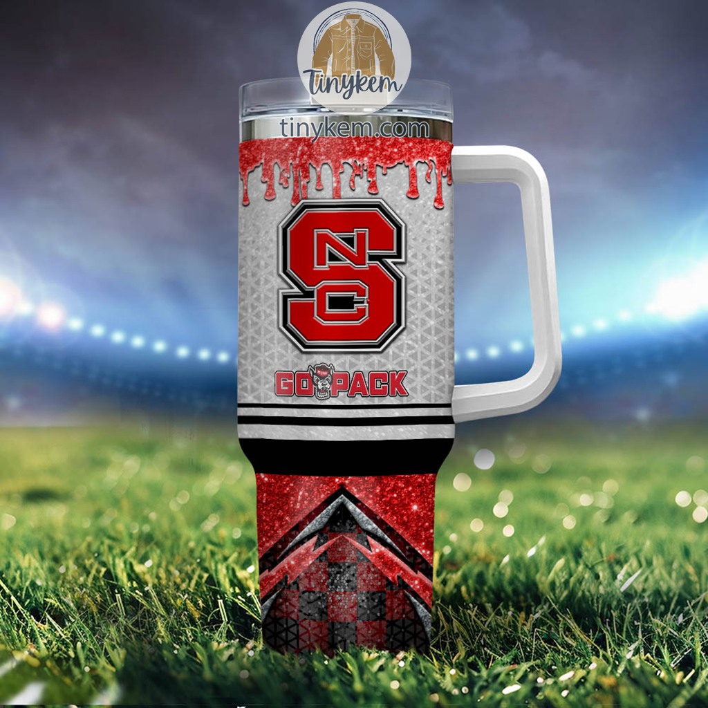 NC State Wolfpack Glitter NCAA Custom Stanley Cup 40 oz 30 oz Tumbler With Handle