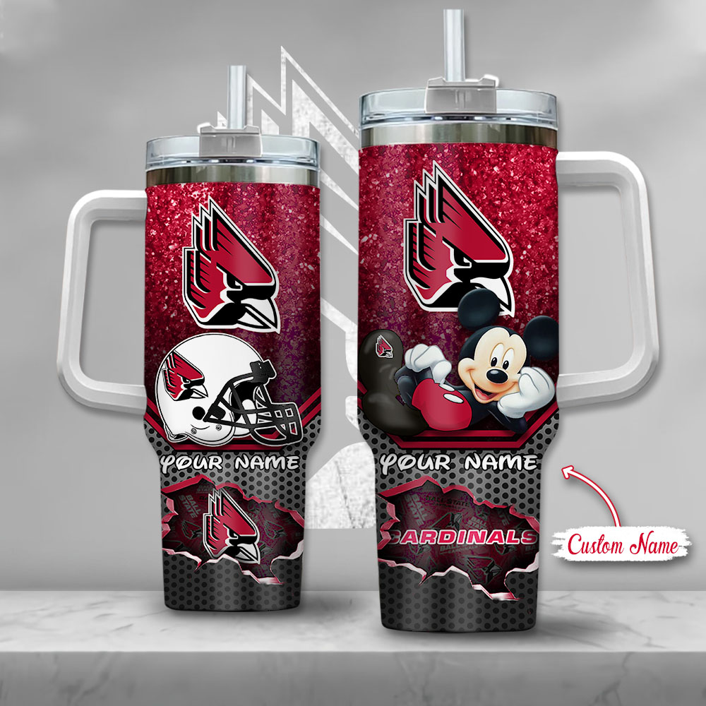 NCAA Ball State Cardinals Mickey Mouse Custom Stanley Cup 40 oz 30 oz Tumbler With Handle