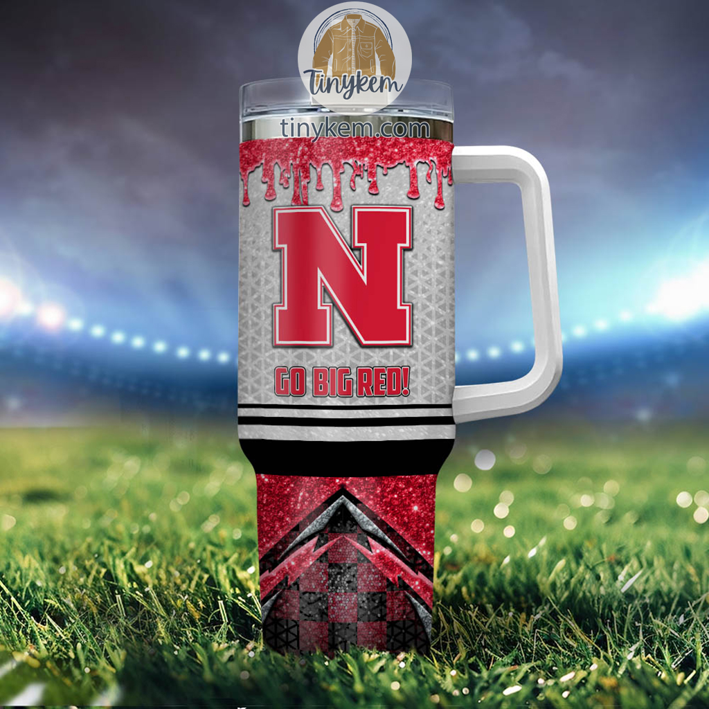 Nebraska Cornhuskers Glitter NCAA Custom Stanley Cup 40 oz 30 oz Tumbler With Handle