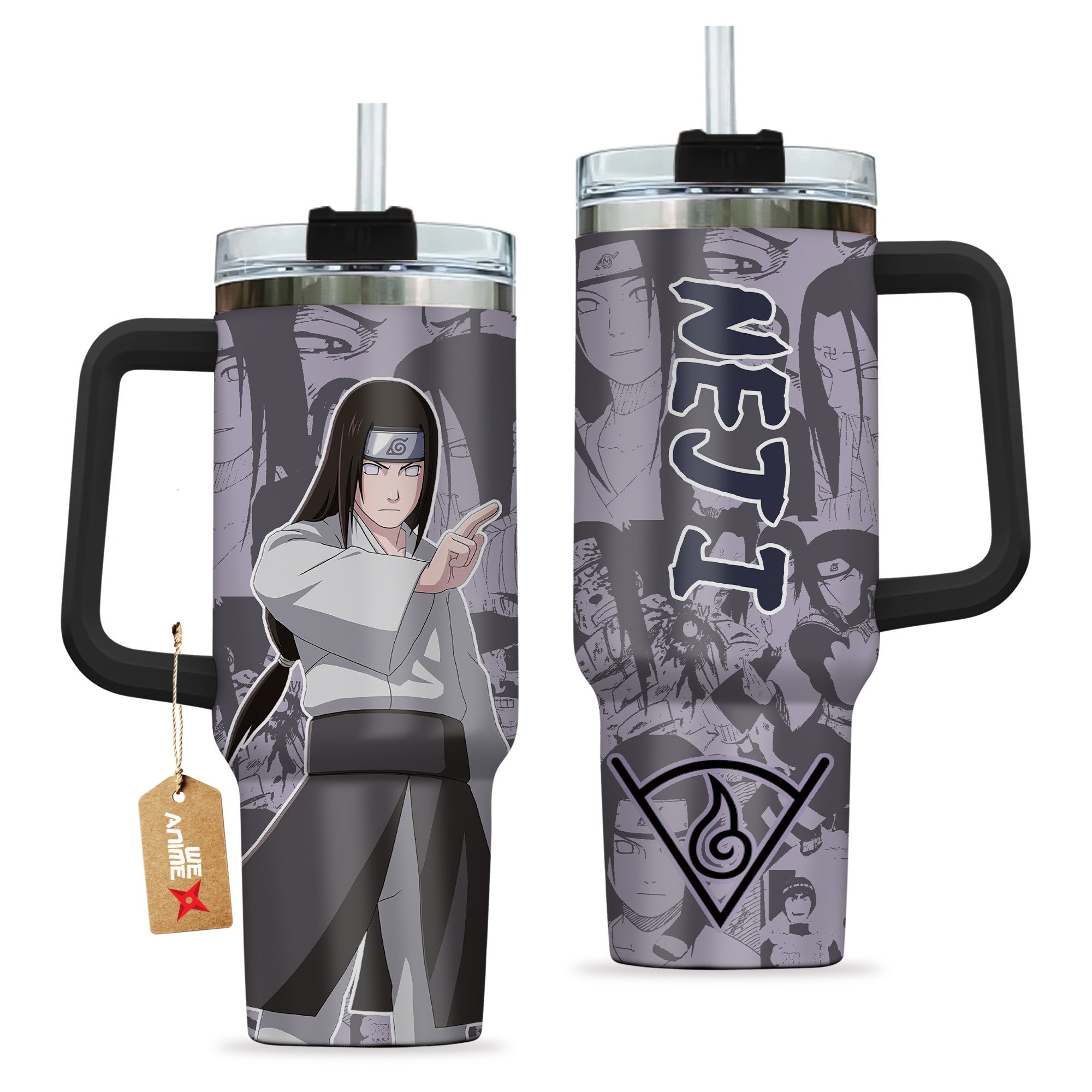 Neji Hyuga Naruto Anime Custom Stanley Cup 40 oz 30 oz Tumbler With Handle