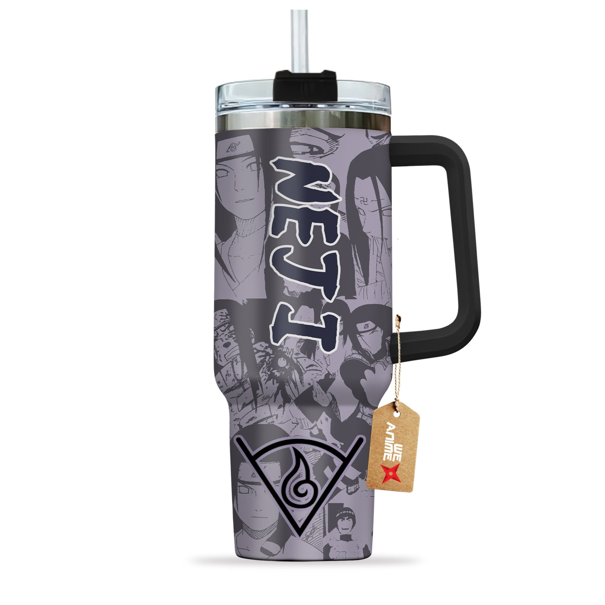 Neji Hyuga Naruto Anime Custom Stanley Cup 40 oz 30 oz Tumbler With Handle