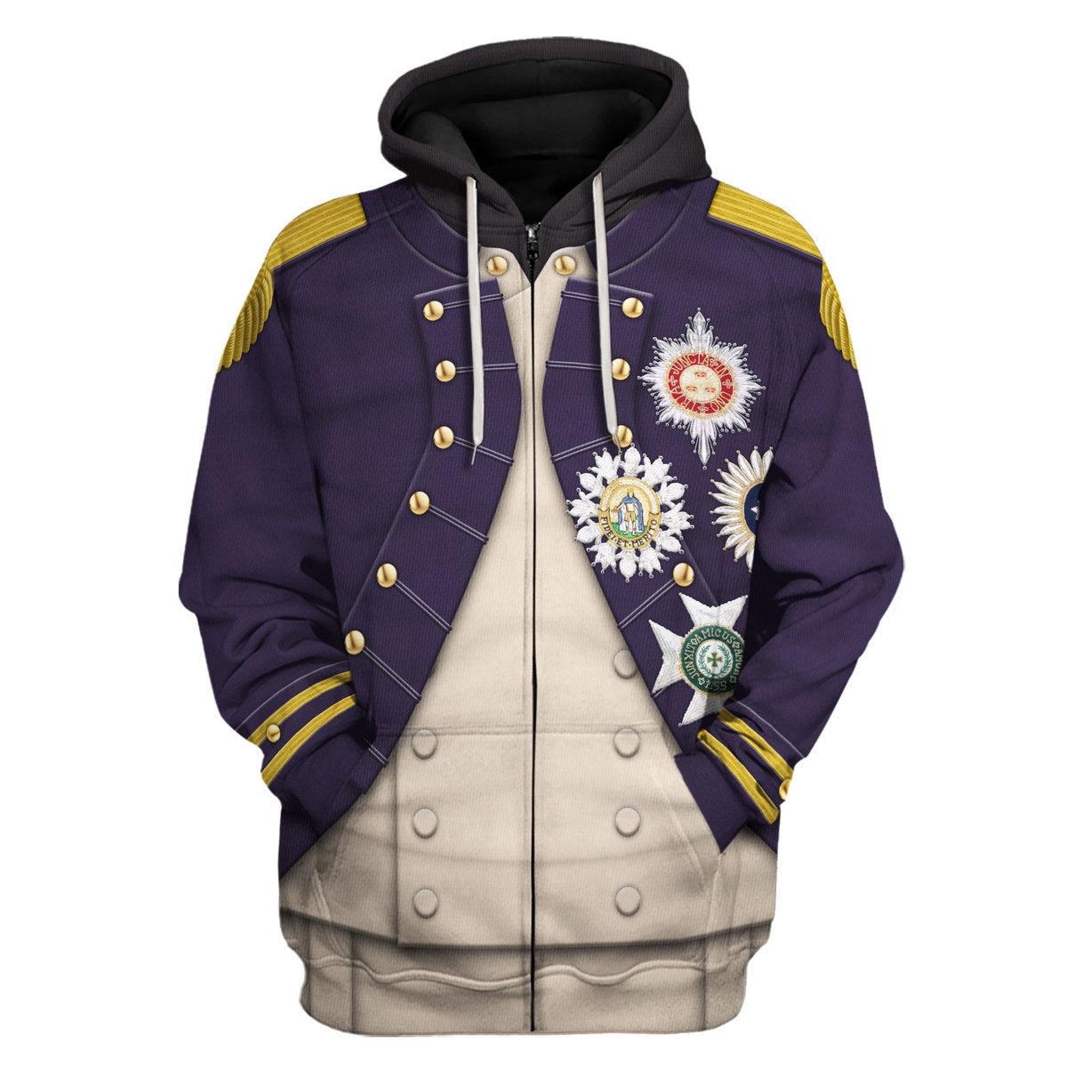 Nelson Uniform As Worn At Trafalgar All Over Print Hoodie Sweatshirt T-Shirt Tracksuit - Stormmerch Exclusive