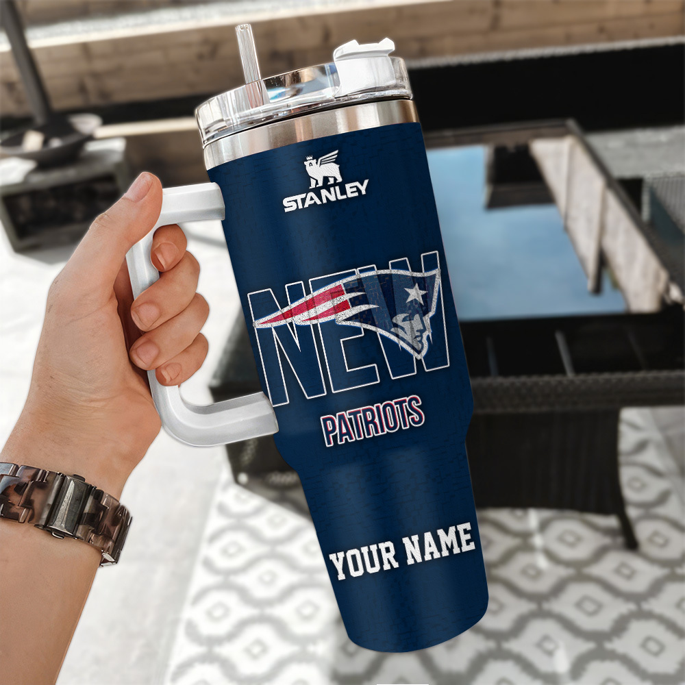 New England Patriots NFL 3D Logo Custom Stanley Cup 40 oz 30 oz Tumbler With Handle