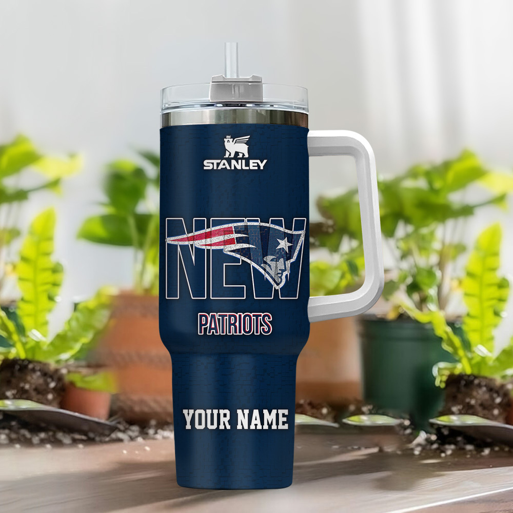 New England Patriots NFL 3D Logo Custom Stanley Cup 40 oz 30 oz Tumbler With Handle