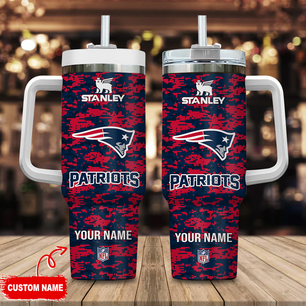 New England Patriots NFL Camouflage Custom Stanley Cup 40 oz 30 oz Tumbler With Handle