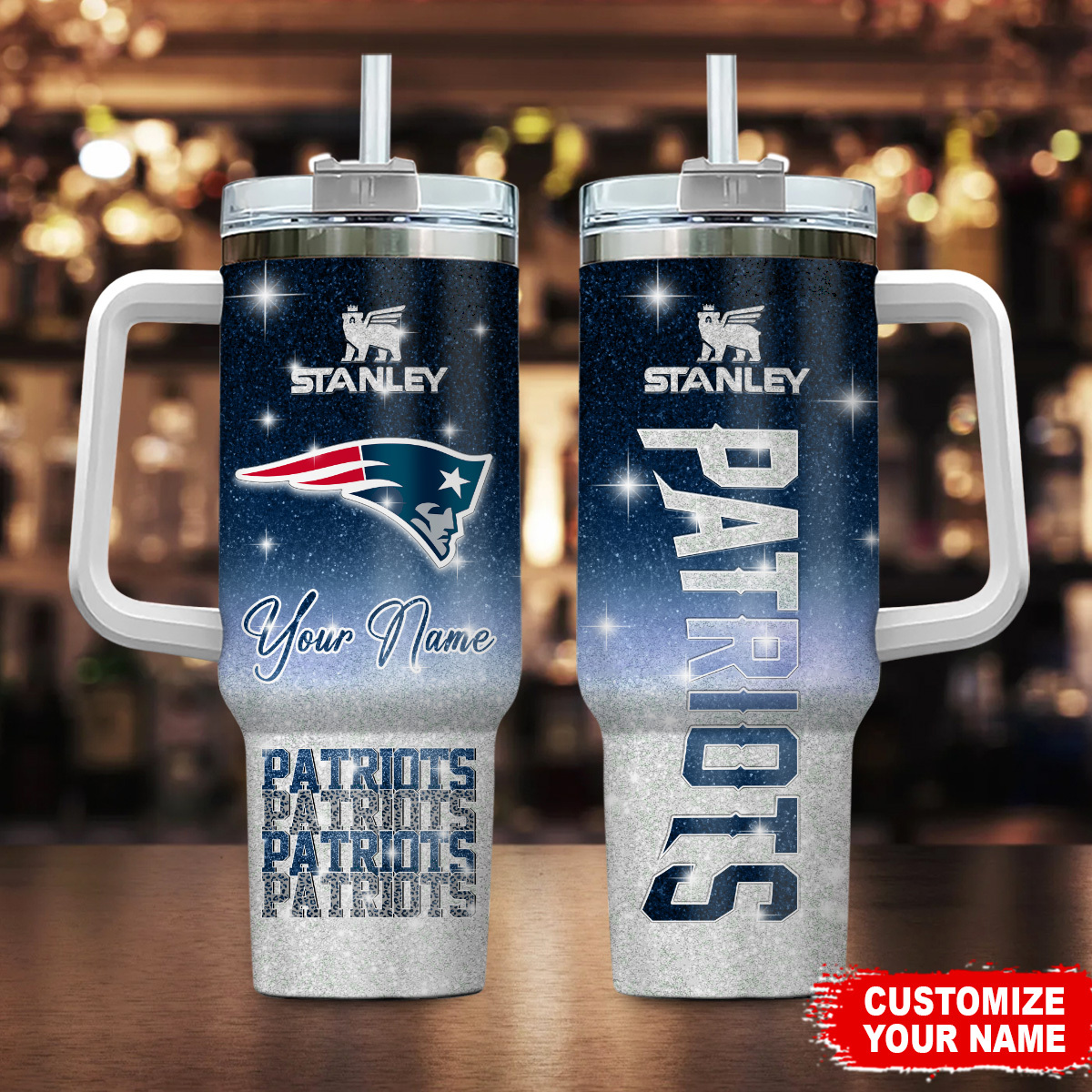 New England Patriots NFL Custom Stanley Cup 40 oz 30 oz Tumbler With Handle