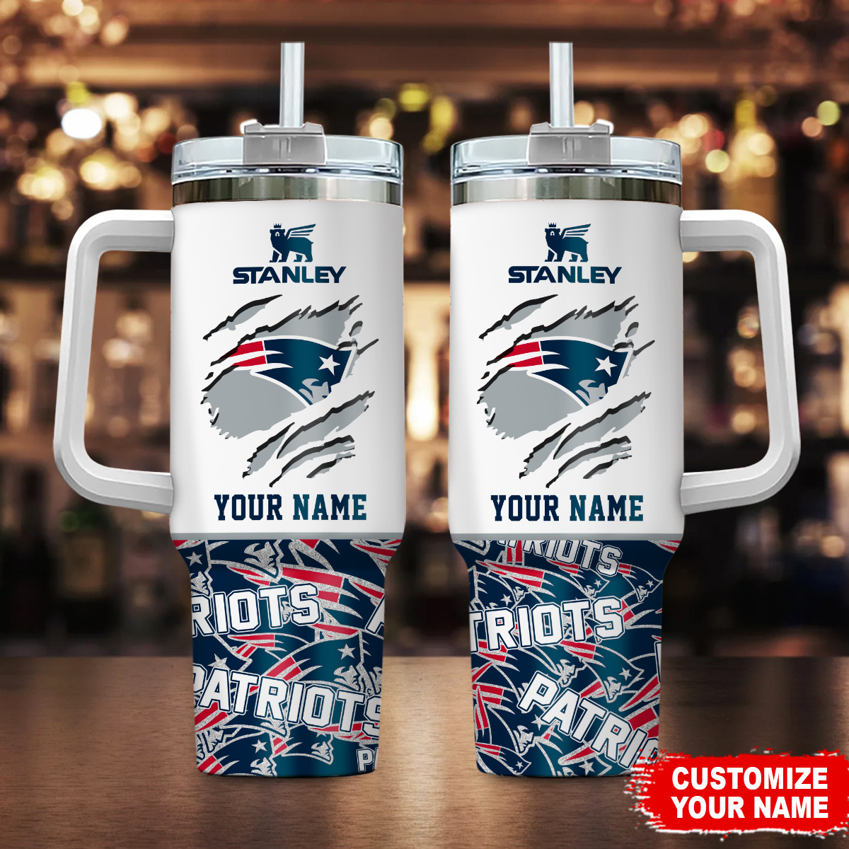 New England Patriots NFL Custom Stanley Cup 40 oz 30 oz Tumbler With Handle