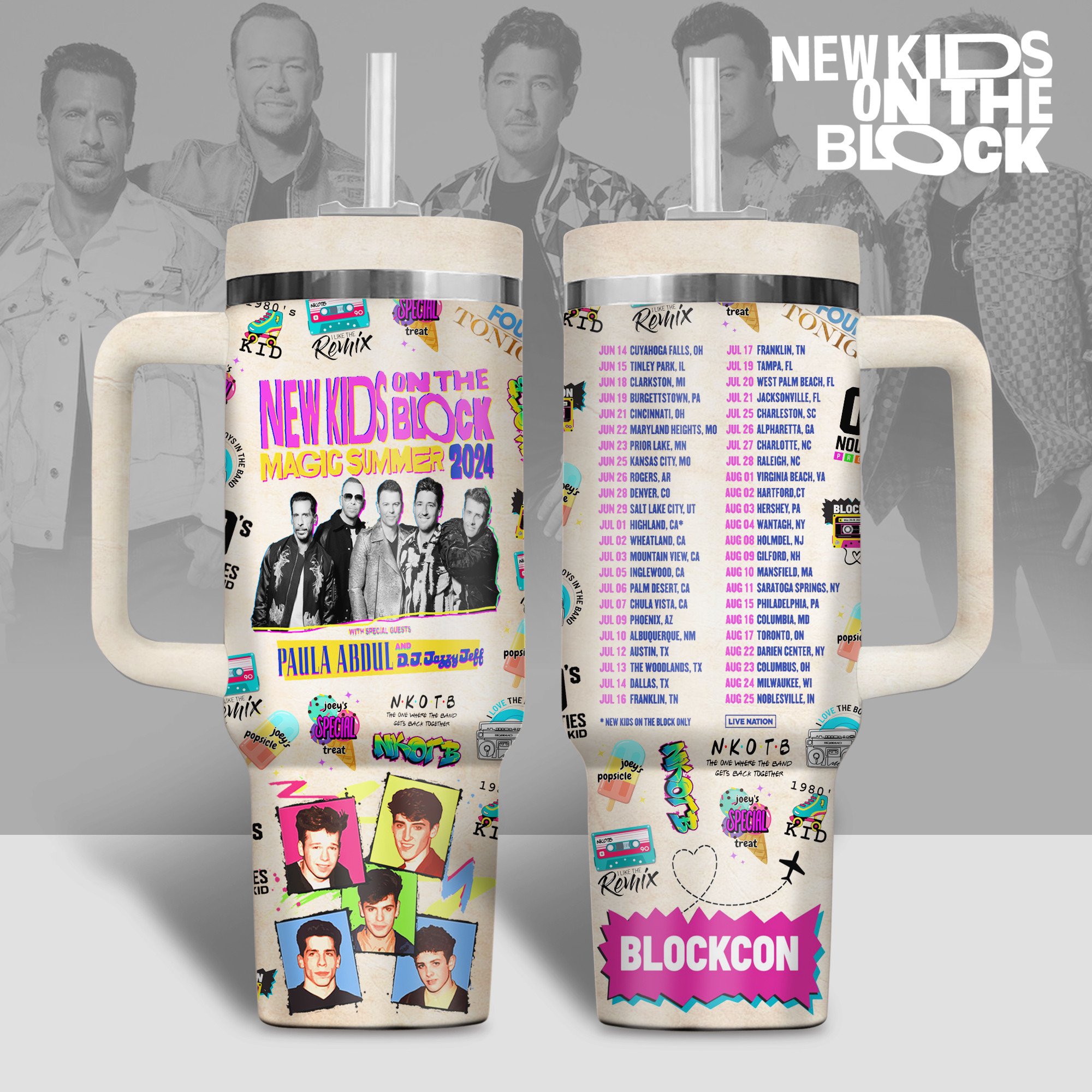 New Kids On The Block Music Custom Stanley Cup 40 oz 30 oz Tumbler With Handle