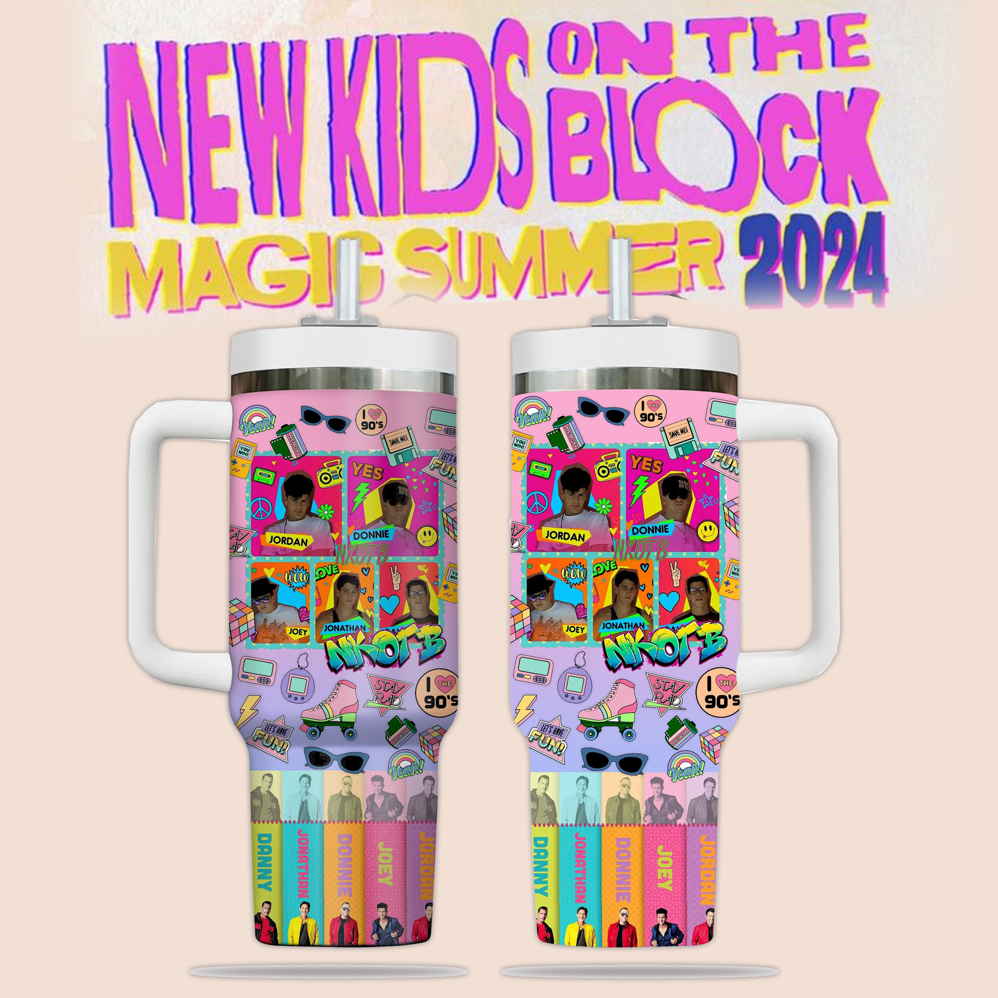 New Kids On The Block Music Custom Stanley Cup 40 oz 30 oz Tumbler With Handle
