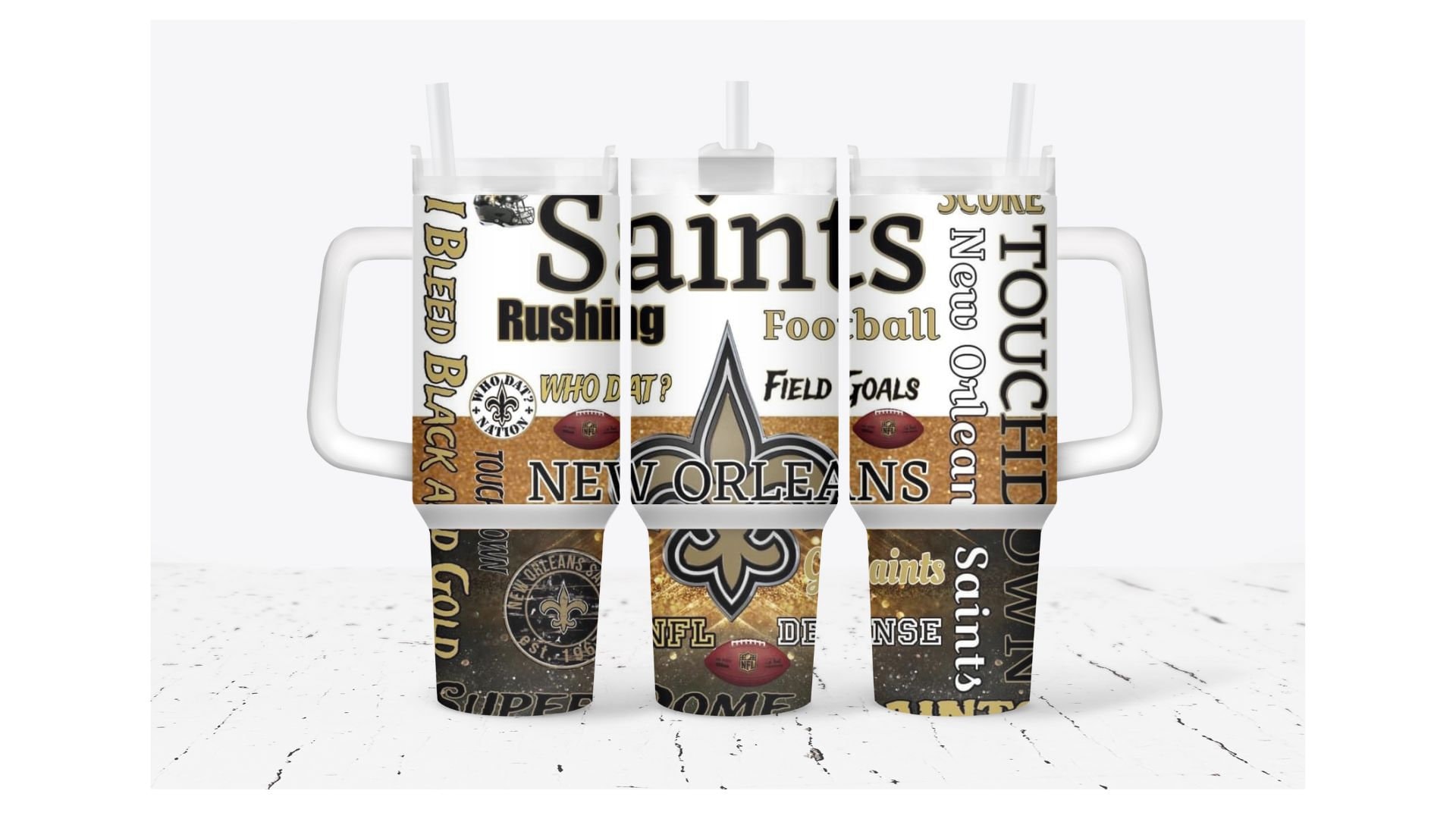 New Orleans Saints Football NFL Custom Stanley Cup 40 oz 30 oz Tumbler With Handle