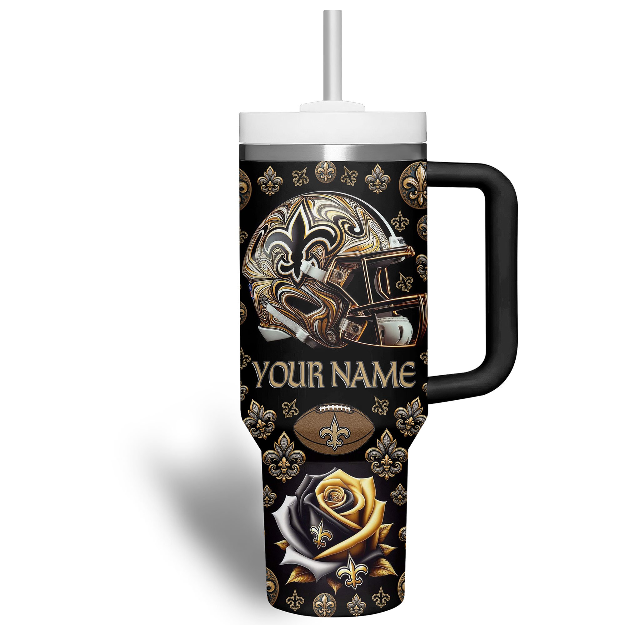 New Orleans Saints NFL Custom Stanley Cup 40 oz 30 oz Tumbler With Handle