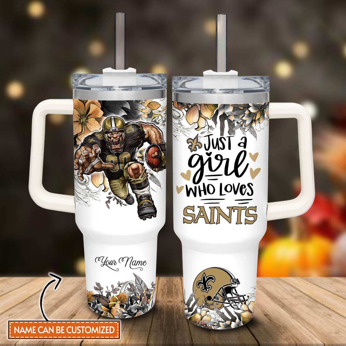 New Orleans Saints NFL Custom Stanley Cup 40 oz 30 oz Tumbler With Handle