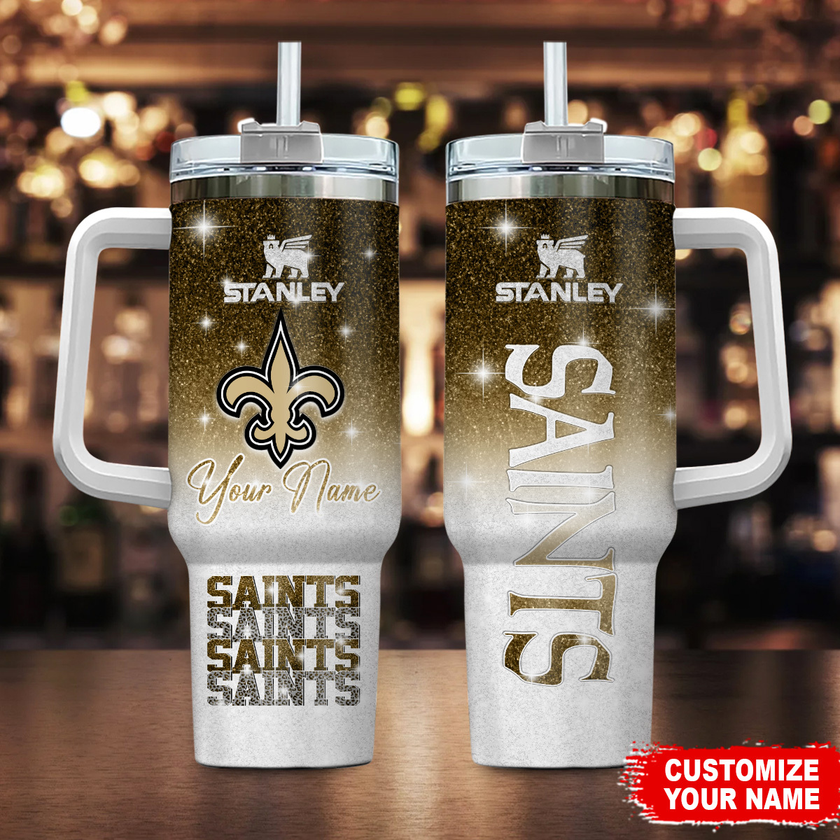 New Orleans Saints NFL Custom Stanley Cup 40 oz 30 oz Tumbler With Handle