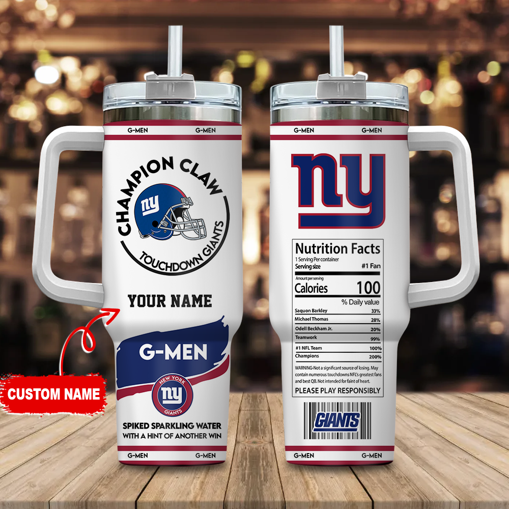 New York Giants NFL Champion Claw Custom Stanley Cup 40 oz 30 oz Tumbler With Handle