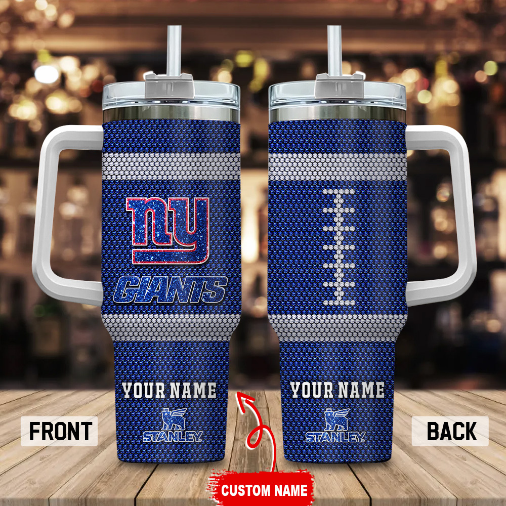 New York Giants NFL Crystal Custom Stanley Cup 40 oz 30 oz Tumbler With Handle