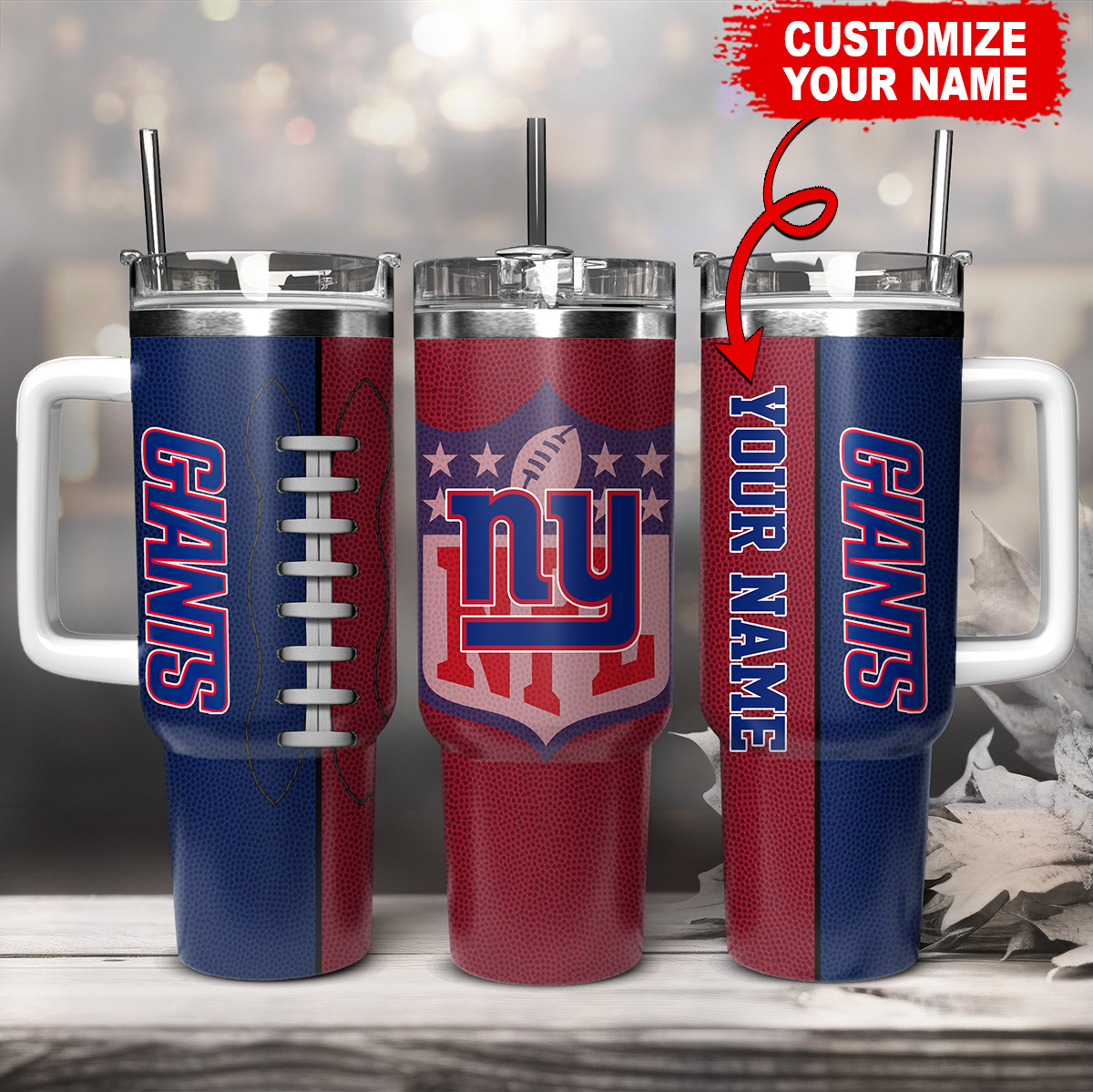 New York Giants NFL Custom Stanley Cup 40 oz 30 oz Tumbler With Handle
