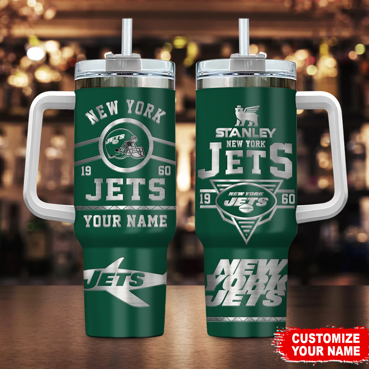 New York Jets NFL Custom Stanley Cup 40 oz 30 oz Tumbler With Handle