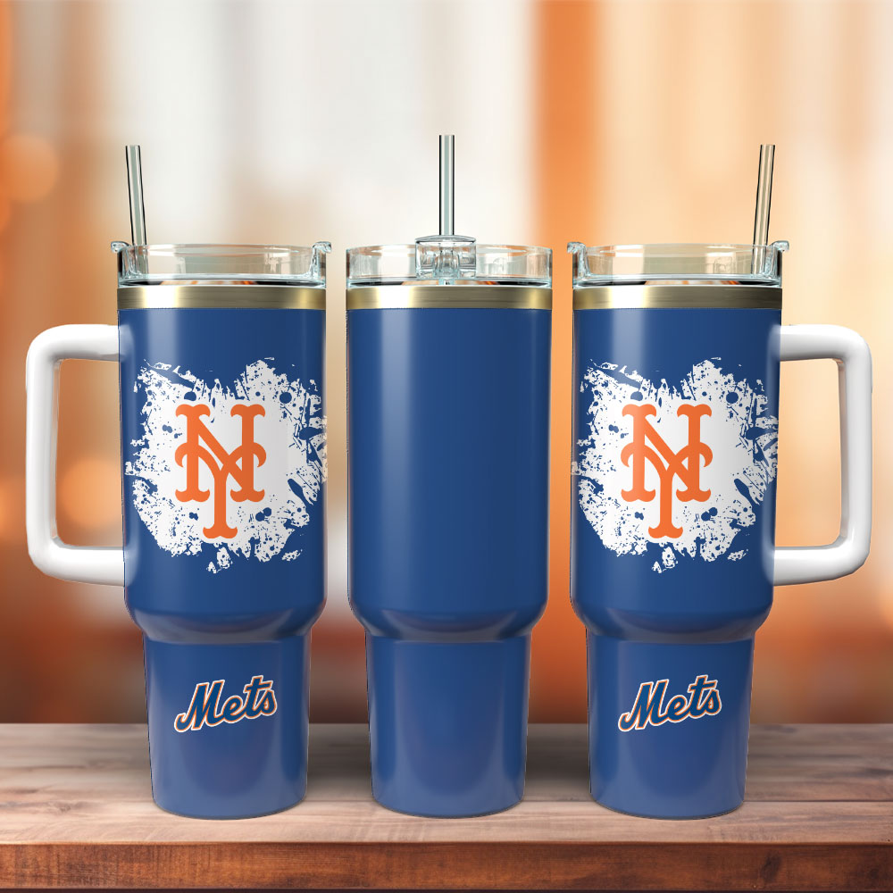 New York Mets MLB Dark Blue Baseball Team Custom Stanley Cup 40 oz 30 oz Tumbler With Handle