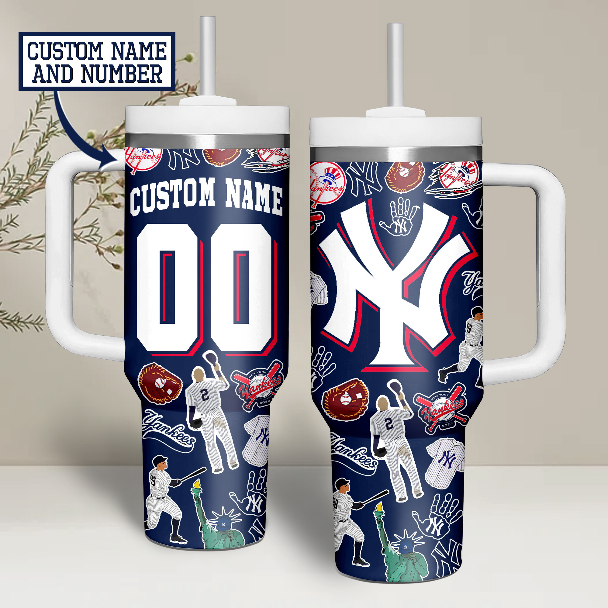 New York Yankees MLB Custom Stanley Cup 40 oz 30 oz Tumbler With Handle