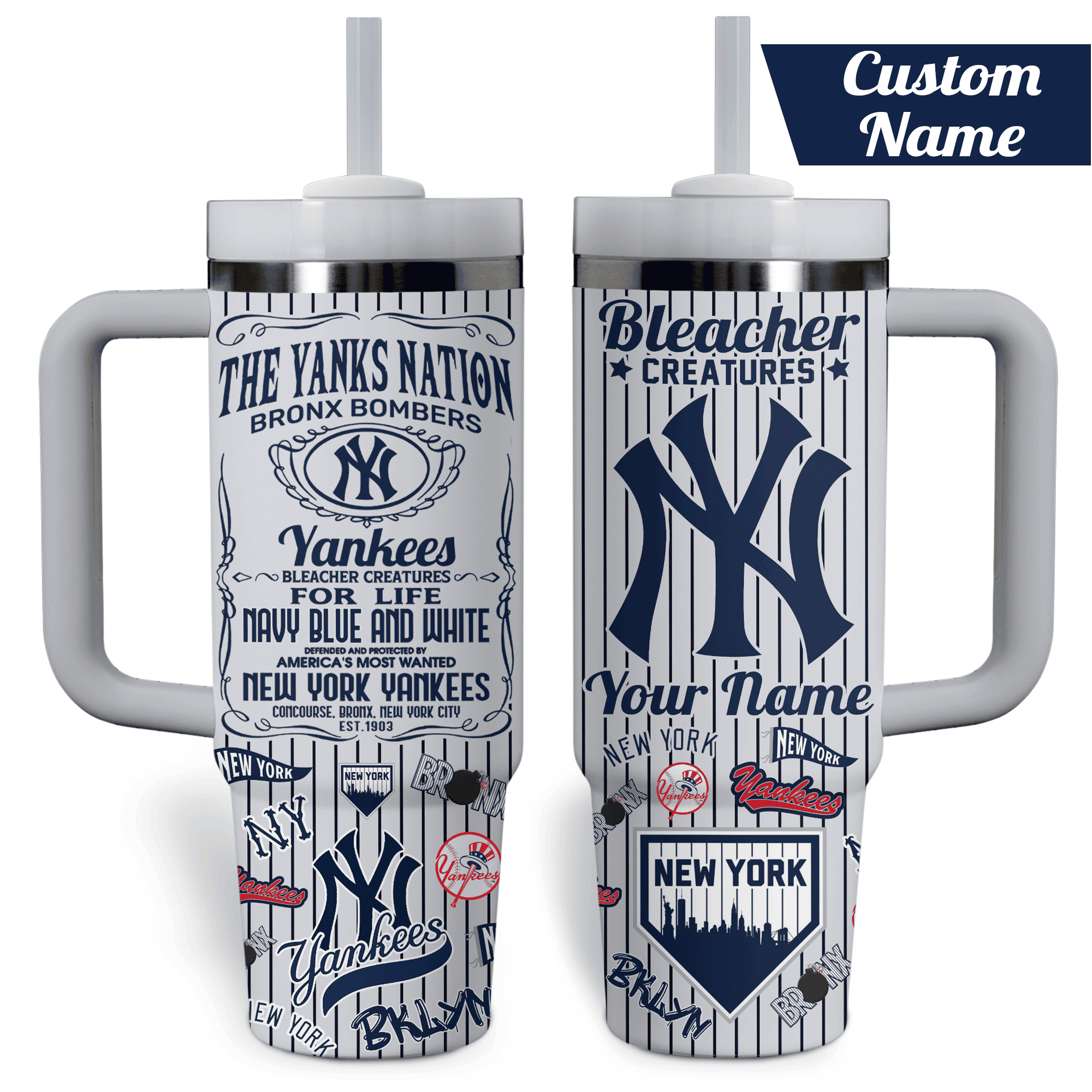 New York Yankees MLB Custom Stanley Cup 40 oz 30 oz Tumbler With Handle