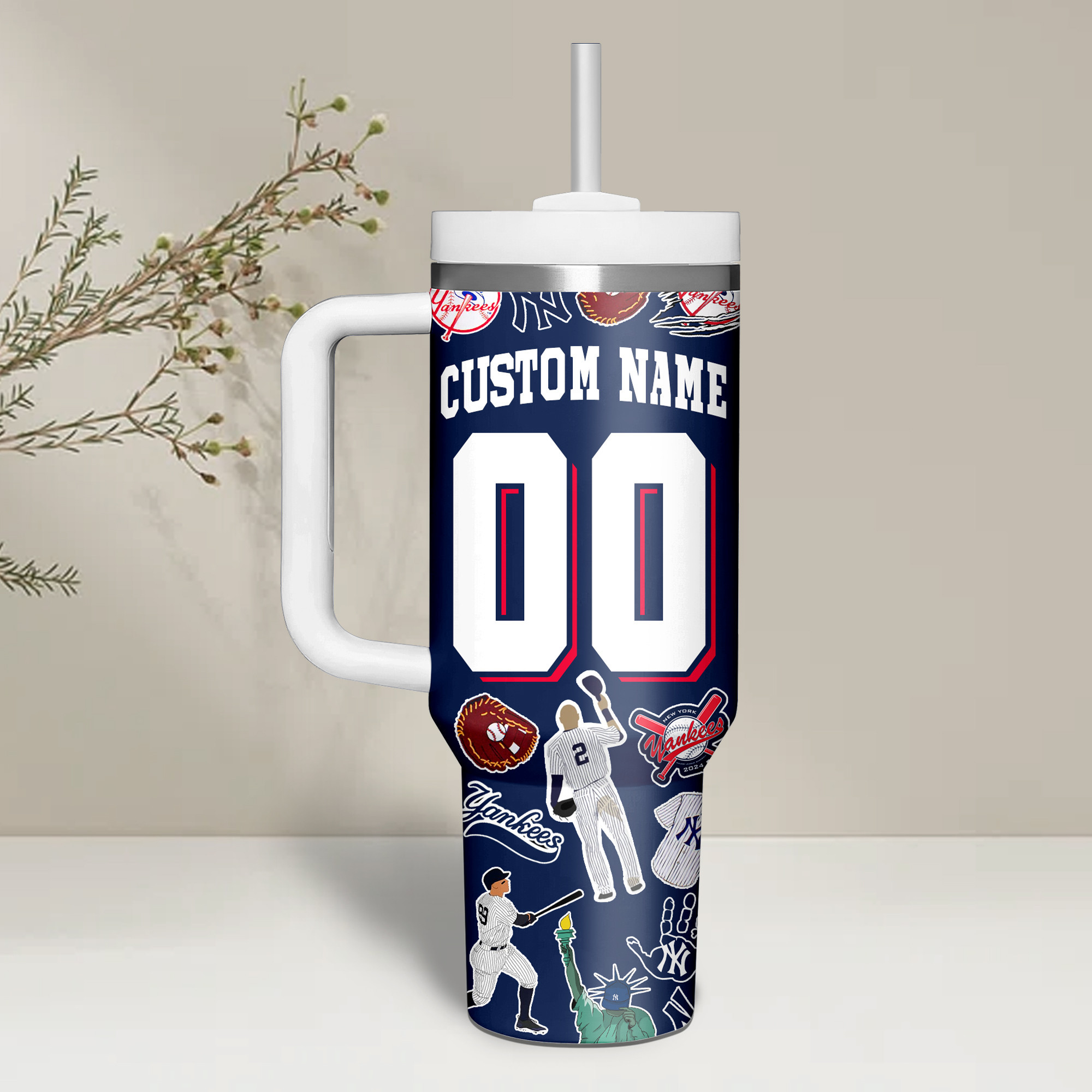 New York Yankees MLB Custom Stanley Cup 40 oz 30 oz Tumbler With Handle